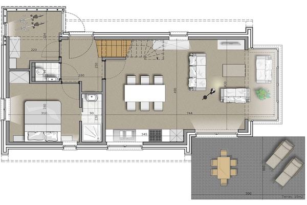 Foto van Ruime moderne villa • Vlakbij het strand - Vakantiehuis in Bredene - FloorPlan