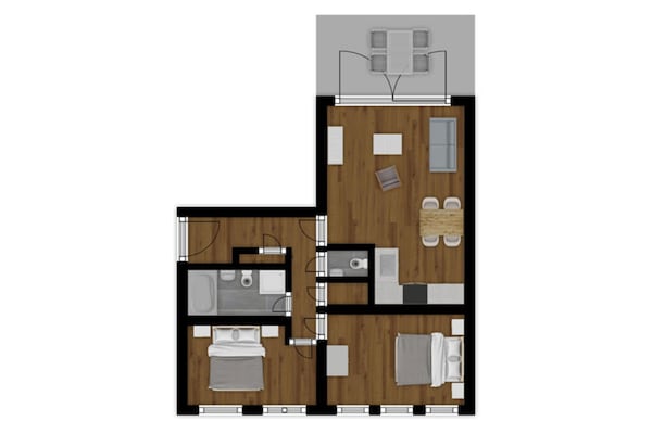 Foto van Appartement in Maastricht met Zwembad - Vakantiehuis in Maastricht - FloorPlan