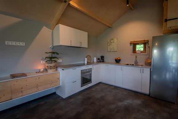 Foto van Lodge in Drenthe met uitzicht veranda - Vakantiehuis in Ruinerwold - Kitchen